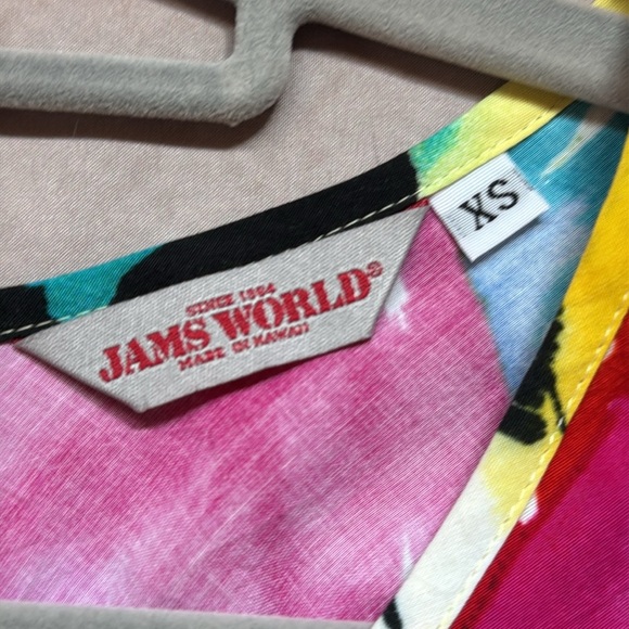 Jams World VTG Symphony Mini Dress Multicolor Abstract Floral Vibrant Tropical - Picture 8 of 13